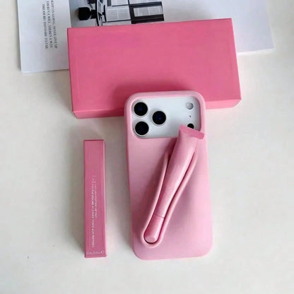 1-Piece Silicone Phone Case With Holder For IPhone 17 Pro Max 16/15/14 Pro, Soft Touch Matte Back Cover, Shockproof & Anti-Fingerprint Protective Case