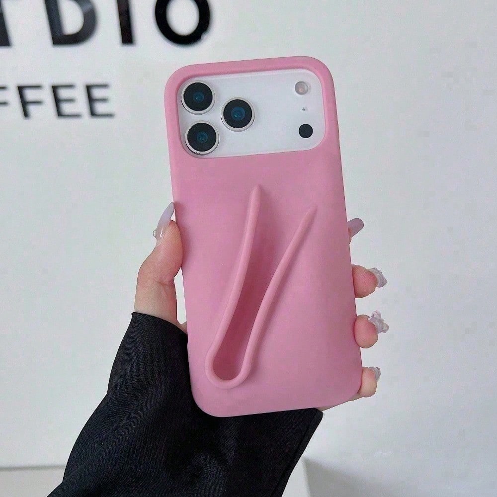 1-Piece Silicone Phone Case With Holder For IPhone 17 Pro Max 16/15/14 Pro, Soft Touch Matte Back Cover, Shockproof & Anti-Fingerprint Protective Case
