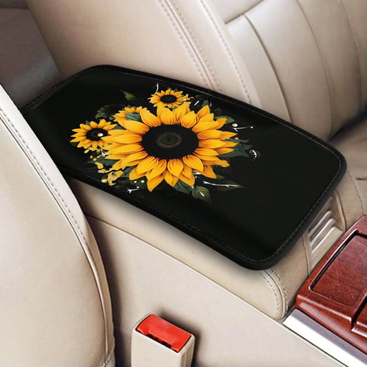 1-Piece Sunflower Bouquet Universal Car Dashboard Cover, Dreamy Cartoon Design, Premium Dashboard Protector, Armrest Box Storage Compartment, Stylish Interior Upgrade,Car Acessesories,Car Acessesories