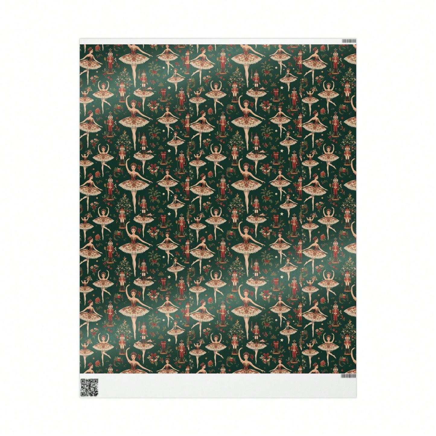 1 Roll- 58*23inch- Classic Nutcracker Ballerina Wrapping Paper- Timeless Christmas Wrapping Paper- Ballet Nutcracker Christmas