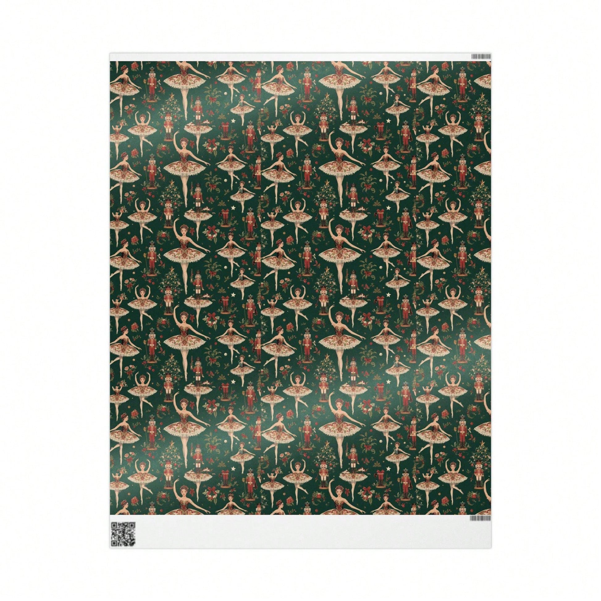 1 Roll- 58*23inch- Classic Nutcracker Ballerina Wrapping Paper- Timeless Christmas Wrapping Paper- Ballet Nutcracker Christmas