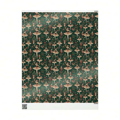 1 Roll- 58*23inch- Classic Nutcracker Ballerina Wrapping Paper- Timeless Christmas Wrapping Paper- Ballet Nutcracker Christmas