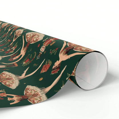 1 Roll- 58*23inch- Classic Nutcracker Ballerina Wrapping Paper- Timeless Christmas Wrapping Paper- Ballet Nutcracker Christmas