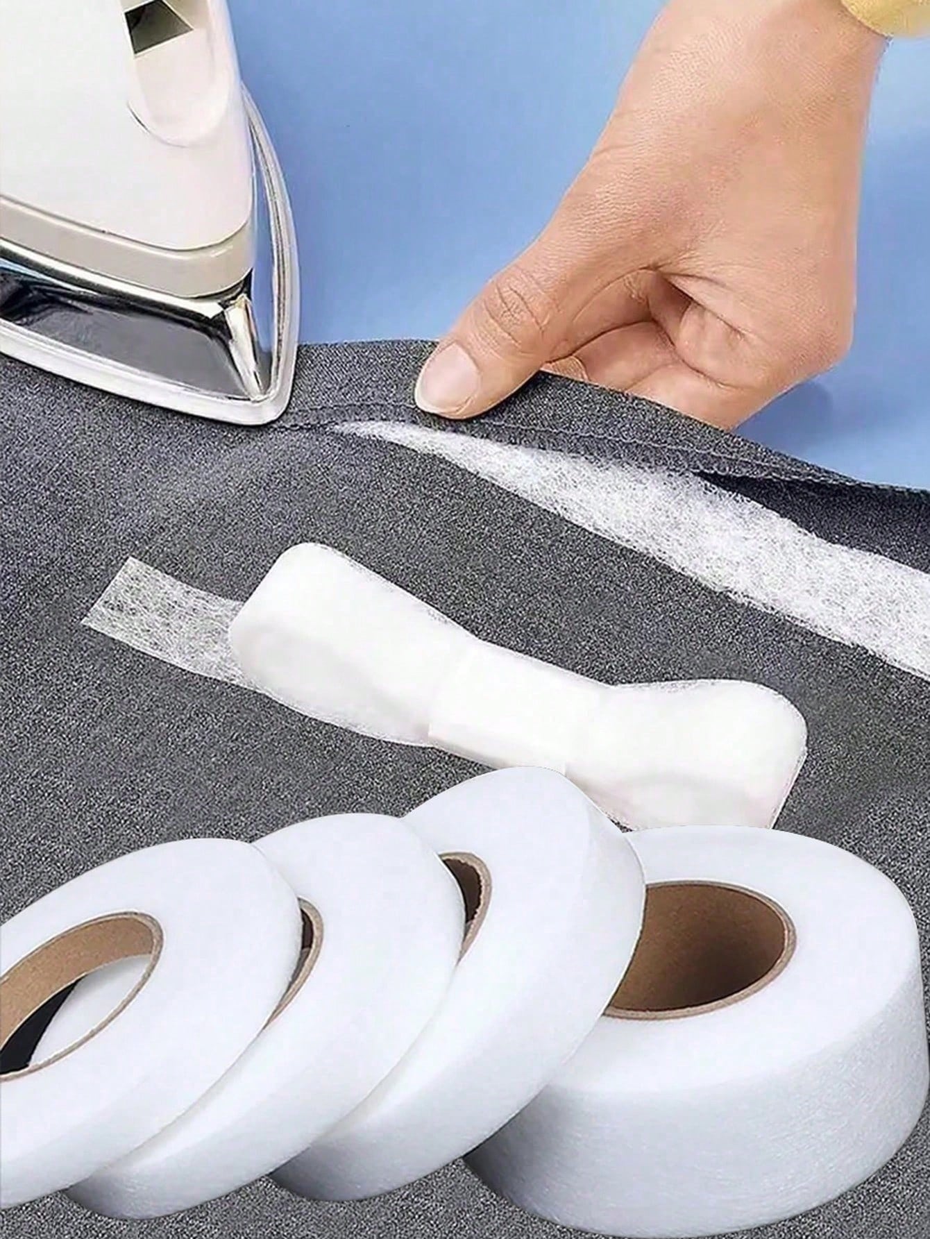1 Roll Double-Sided Adhesive Interlining, Adhesive Fabric, Non-Woven Hemming Tape, Suitable For Garment Accessories, Also For Curtains, Trouser Length Trimming And Craft Making, Easy To Use And No Sew