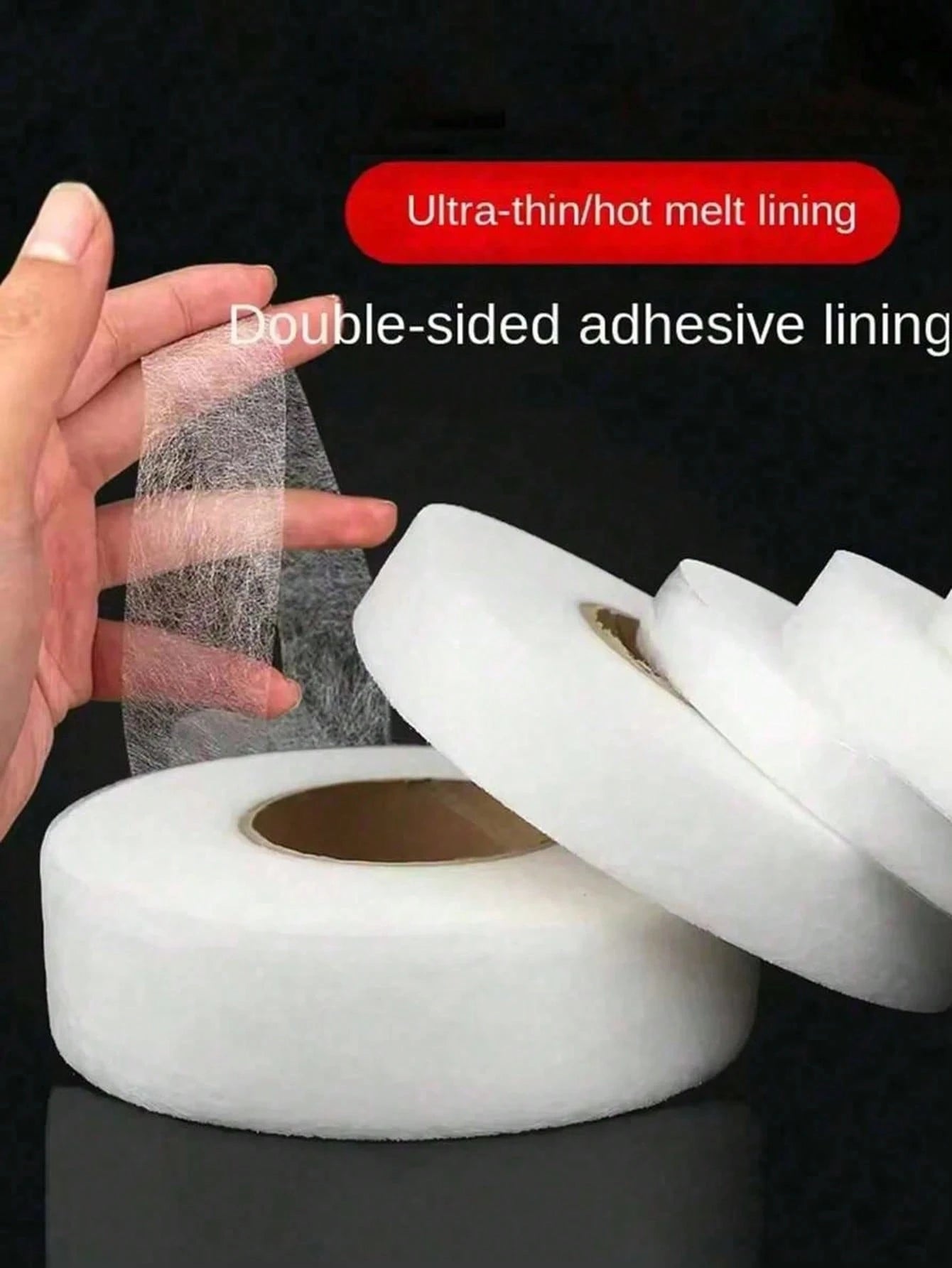 1 Roll Double-Sided Adhesive Interlining, Adhesive Fabric, Non-Woven Hemming Tape, Suitable For Garment Accessories, Also For Curtains, Trouser Length Trimming And Craft Making, Easy To Use And No Sew