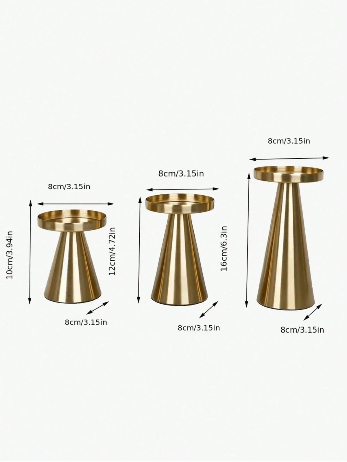1 Set/1 Pc Glossy Metal Tapered Iron Candle Holder, Nordic Vintage Style Slim Waist Flat Plate Tea Light Base, Suitable For Home Decor, Decorative Style, Luxury Home Decor, Bedroom Decor, Wedding Anni