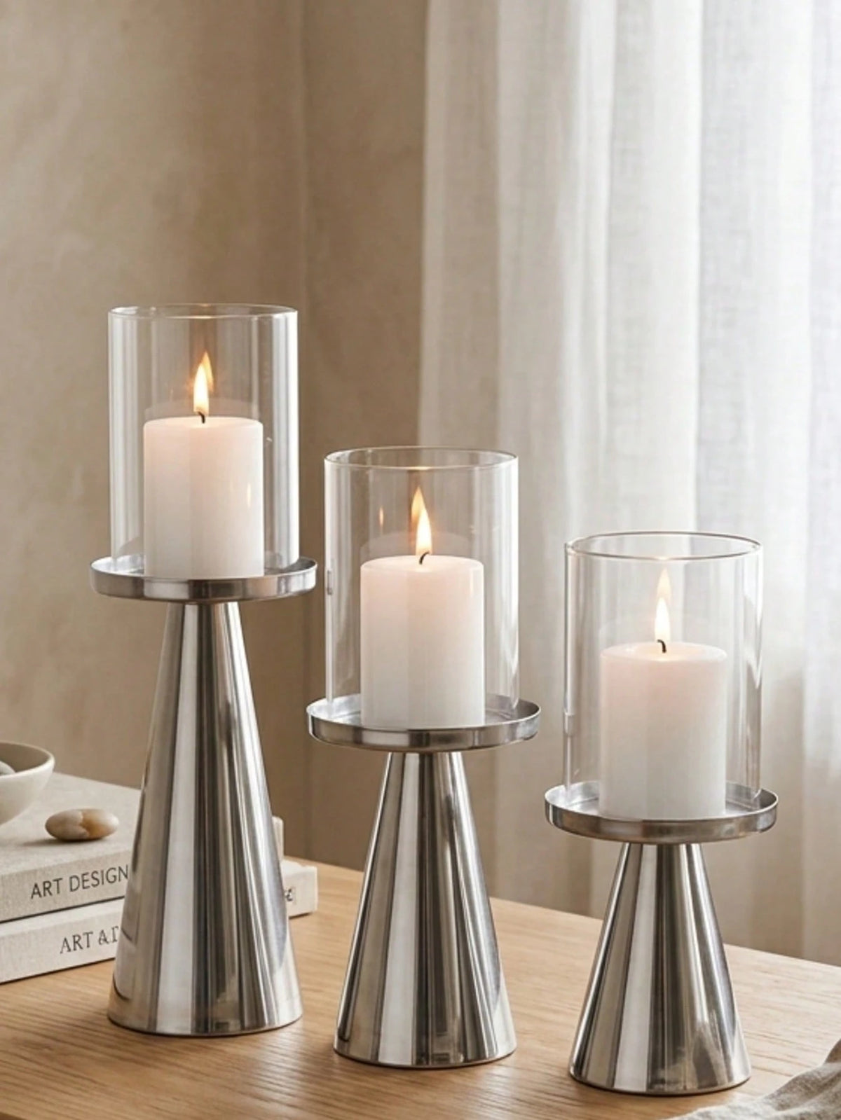1 Set/1 Pc Glossy Metal Tapered Iron Candle Holder, Nordic Vintage Style Slim Waist Flat Plate Tea Light Base, Suitable For Home Decor, Decorative Style, Luxury Home Decor, Bedroom Decor, Wedding Anni
