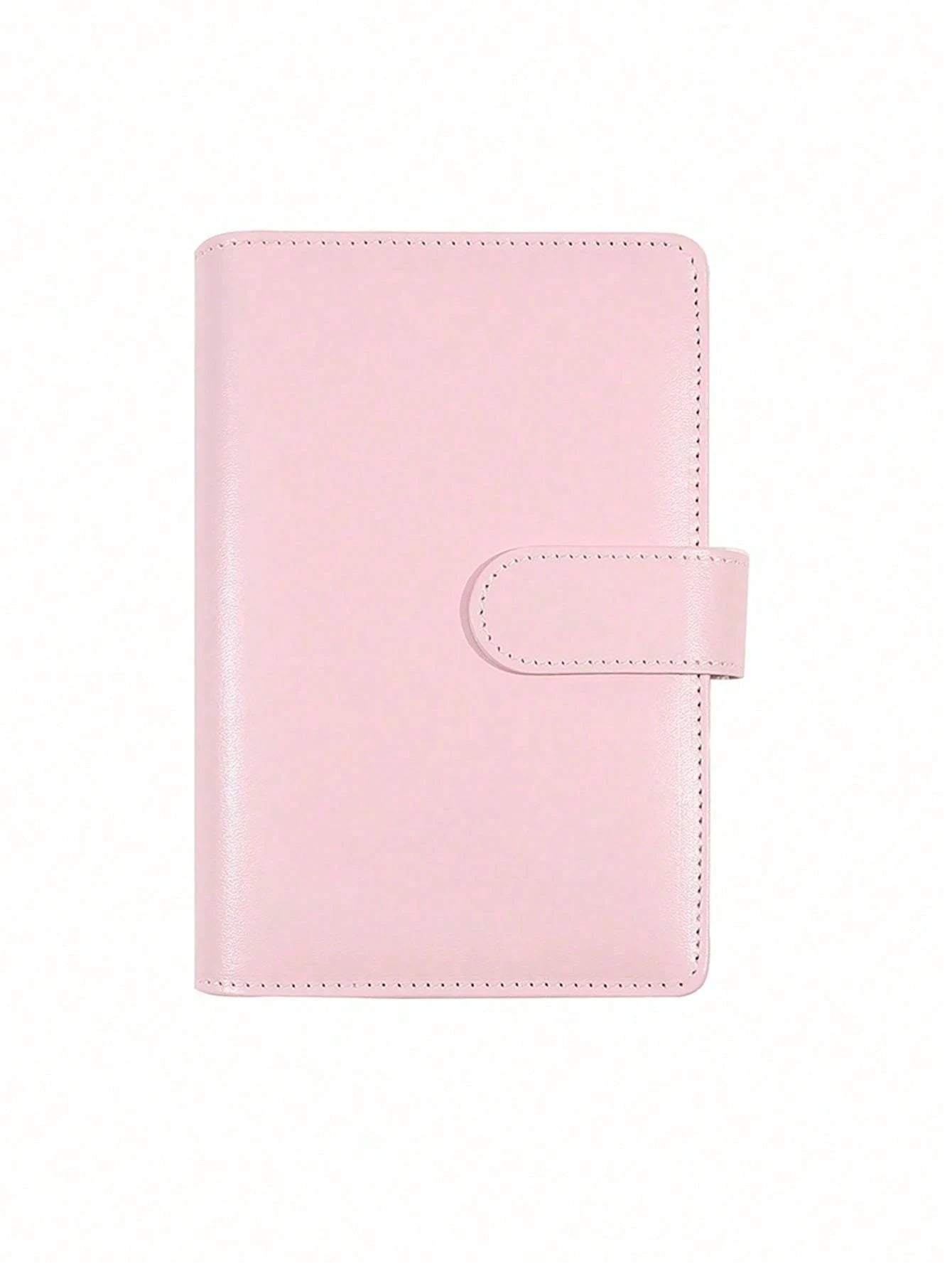 1 Set A6 PU Leather Macaron Color Loose Leaf Notebook, With Detachable Cover, Creative Stationery, Comes With 8 Zipper Pouches
