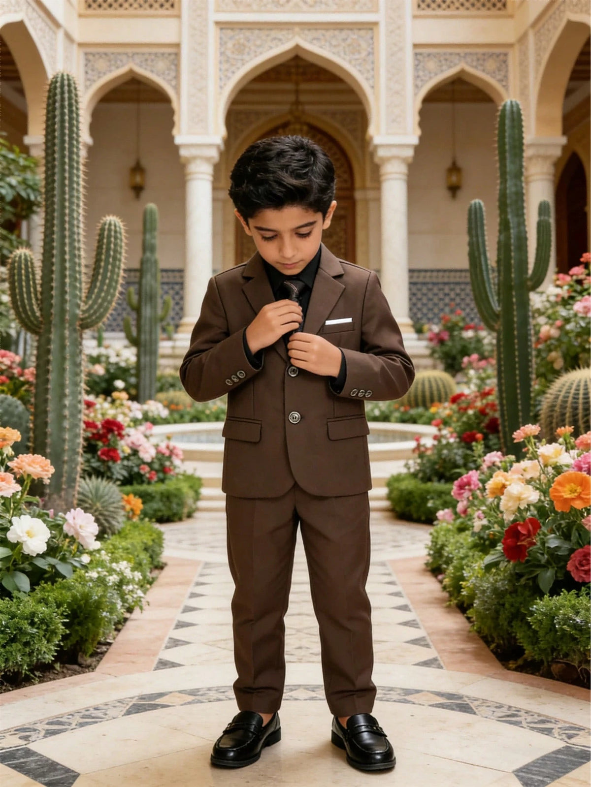 1 Set Boys' Fashionable Gentleman Suit: 1 Jacket, 1 Pant, 1 Tie, Suitable For Wedding, Performance, Party And Other Formal Occasions