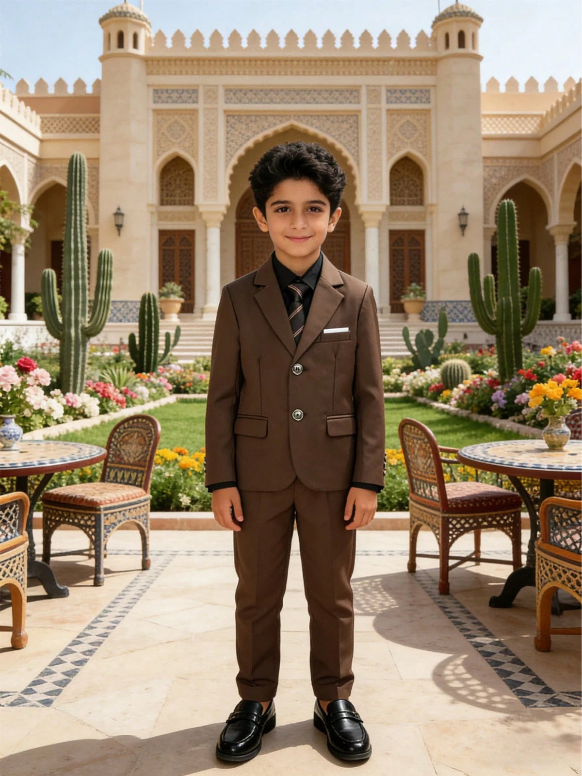 1 Set Boys' Fashionable Gentleman Suit: 1 Jacket, 1 Pant, 1 Tie, Suitable For Wedding, Performance, Party And Other Formal Occasions