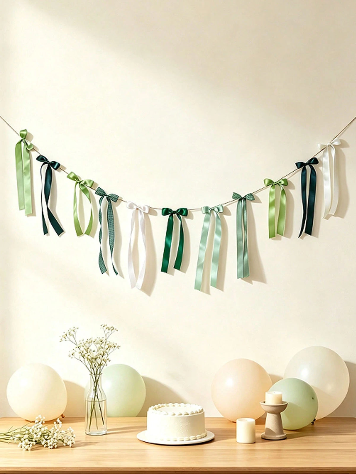 1 Set Brown Plaid Bow Banner, Italian Martini Theme Bow Ribbon Banner Decoration, Baby Shower, Birthday Party Decor