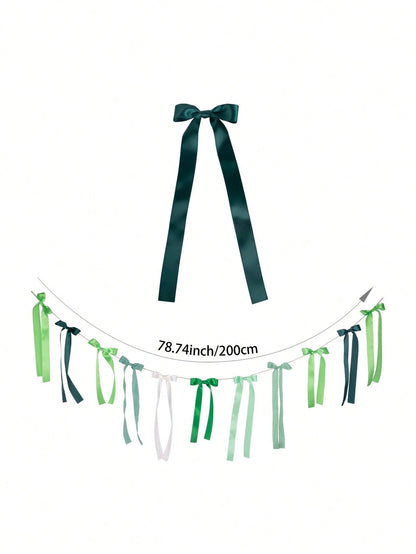 1 Set Brown Plaid Bow Banner, Italian Martini Theme Bow Ribbon Banner Decoration, Baby Shower, Birthday Party Decor
