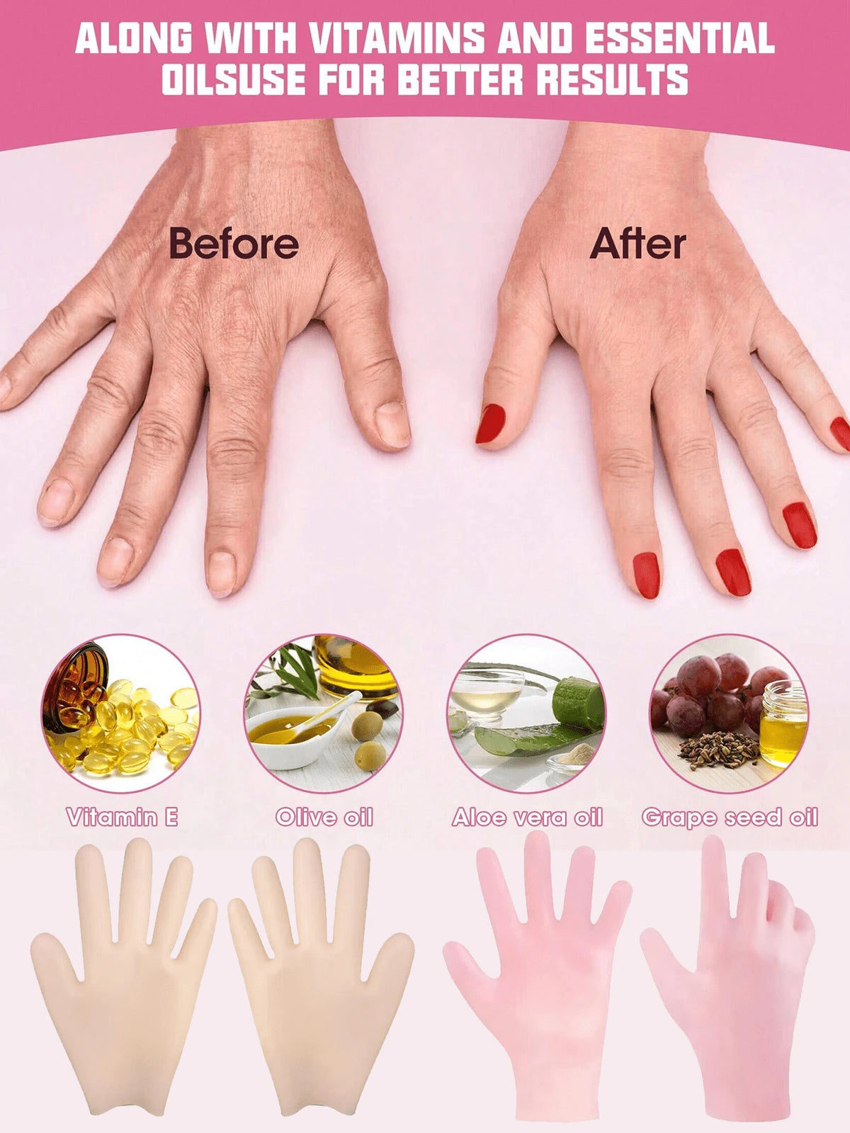 1 Set Hand And Foot Care Tools Silicone Gel Gloves And Socks For Dry Cracked Skin Softening Exfoliating Feet Hand Care Travel Accessories