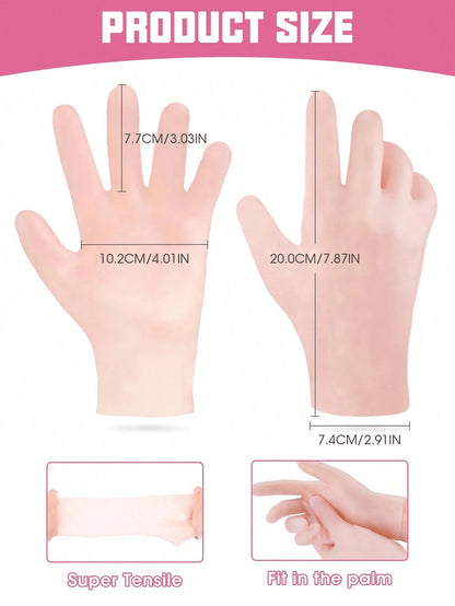 1 Set Hand And Foot Care Tools Silicone Gel Gloves And Socks For Dry Cracked Skin Softening Exfoliating Feet Hand Care Travel Accessories