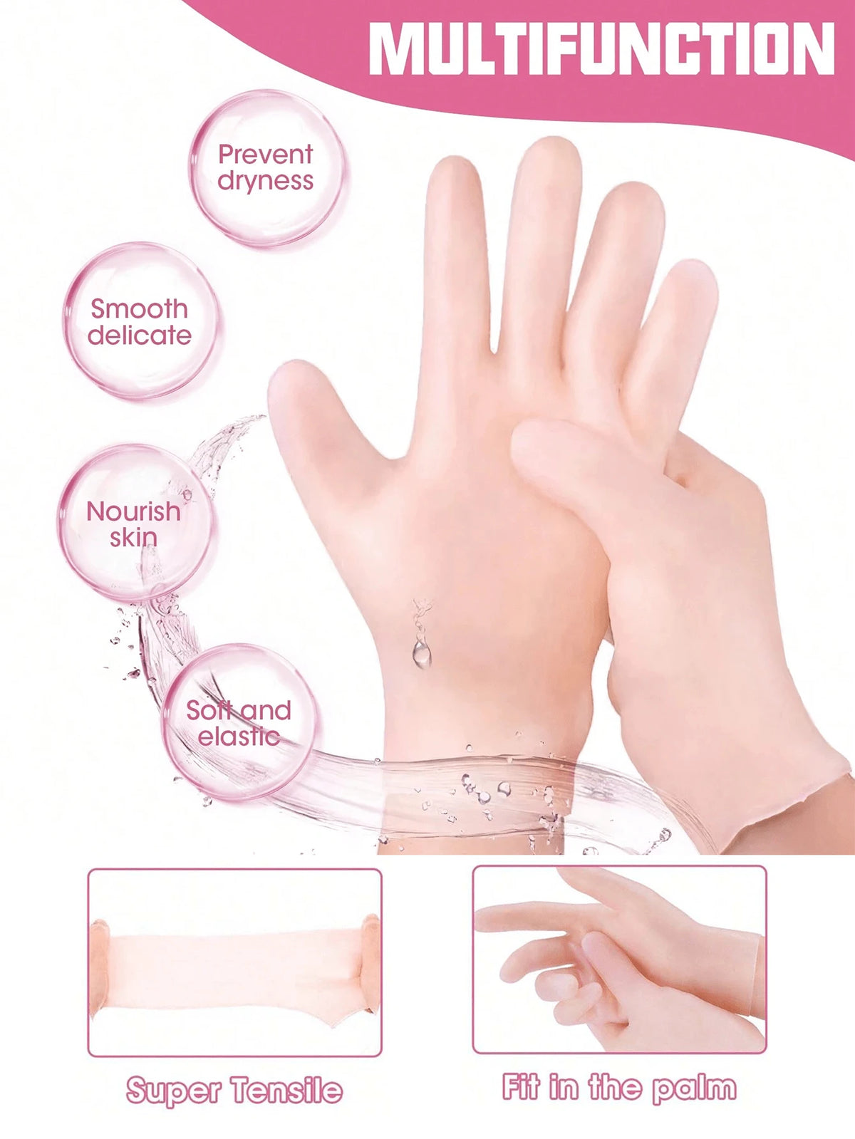 1 Set Hand And Foot Care Tools Silicone Gel Gloves And Socks For Dry Cracked Skin Softening Exfoliating Feet Hand Care Travel Accessories