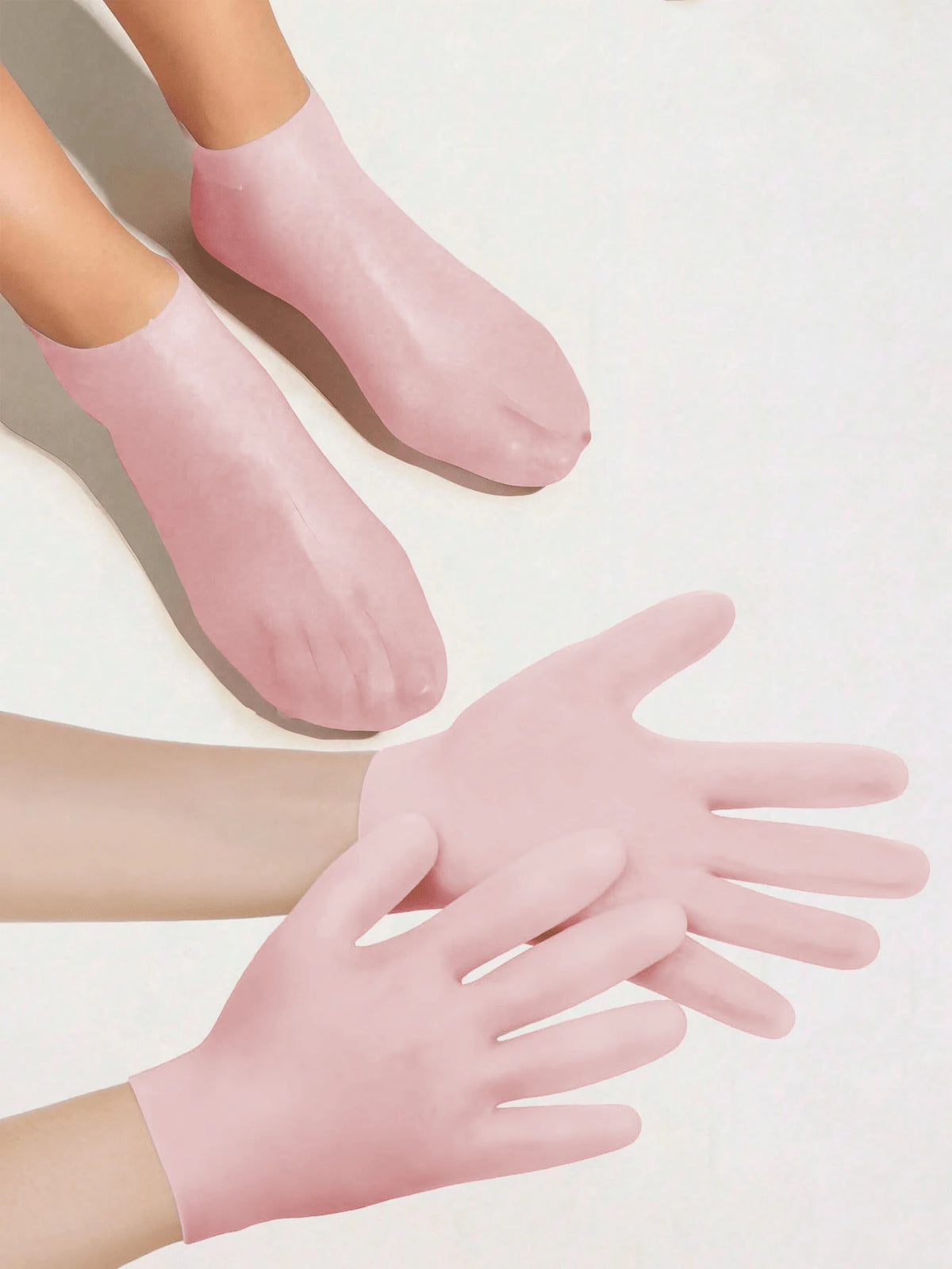 1 Set Hand And Foot Care Tools Silicone Gel Gloves And Socks For Dry Cracked Skin Softening Exfoliating Feet Hand Care Travel Accessories