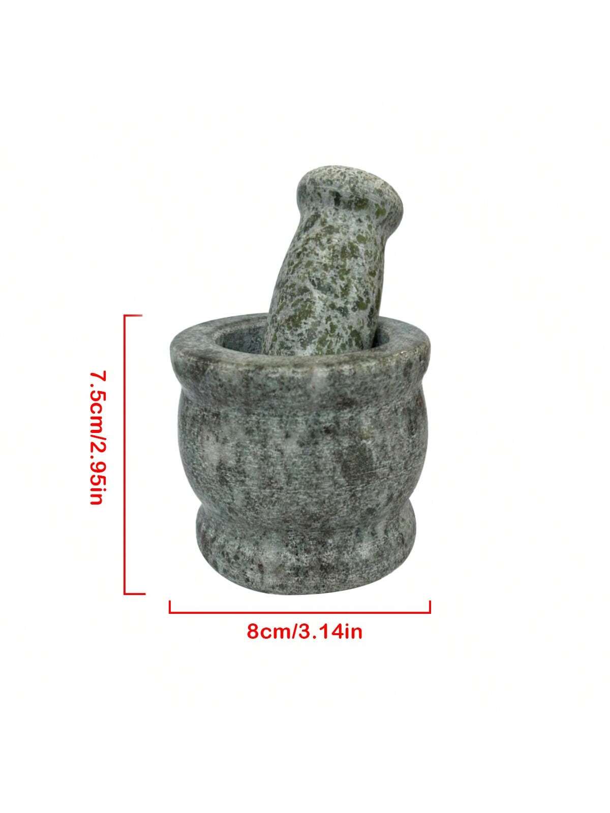 1 Set Natural Marble Mortar And Pestle, Vintage Drum Shaped Manual Garlic Masher, Natural Stone Mortar Mixing Bowl, Can Be Used For Grinding Grains, Spices, Medicine,Vegetable Fruit Tools,Kitchen Item