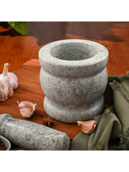 1 Set Natural Marble Mortar And Pestle, Vintage Drum Shaped Manual Garlic Masher, Natural Stone Mortar Mixing Bowl, Can Be Used For Grinding Grains, Spices, Medicine,Vegetable Fruit Tools,Kitchen Item