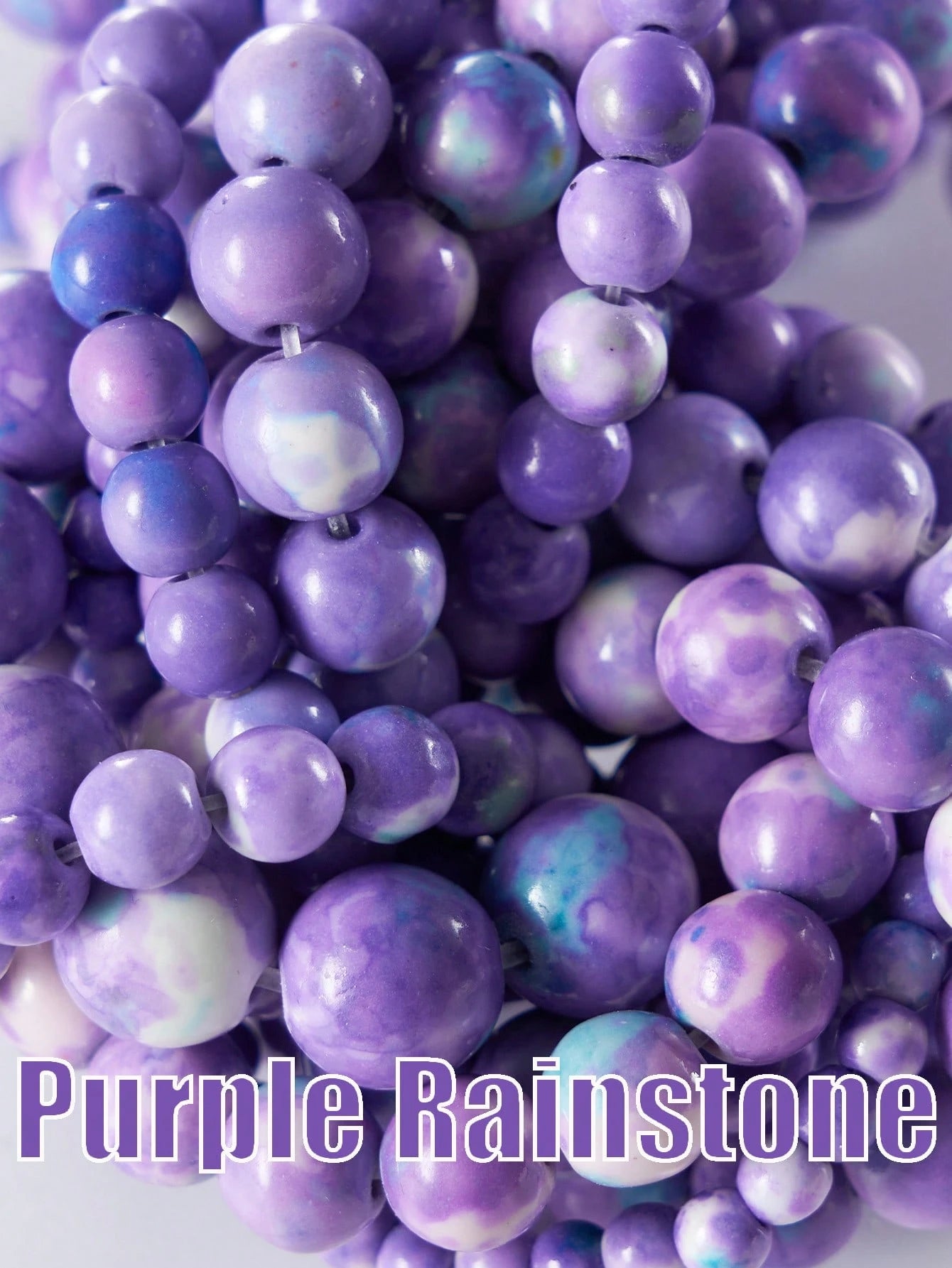 1 Strand Purple Agate Gemstone, Purple Rainbow Stones Round Beads Healing Smooth Loose DIY Charm Beads For Jewelry Making Accessories 4mm 6mm 8mm 10mm