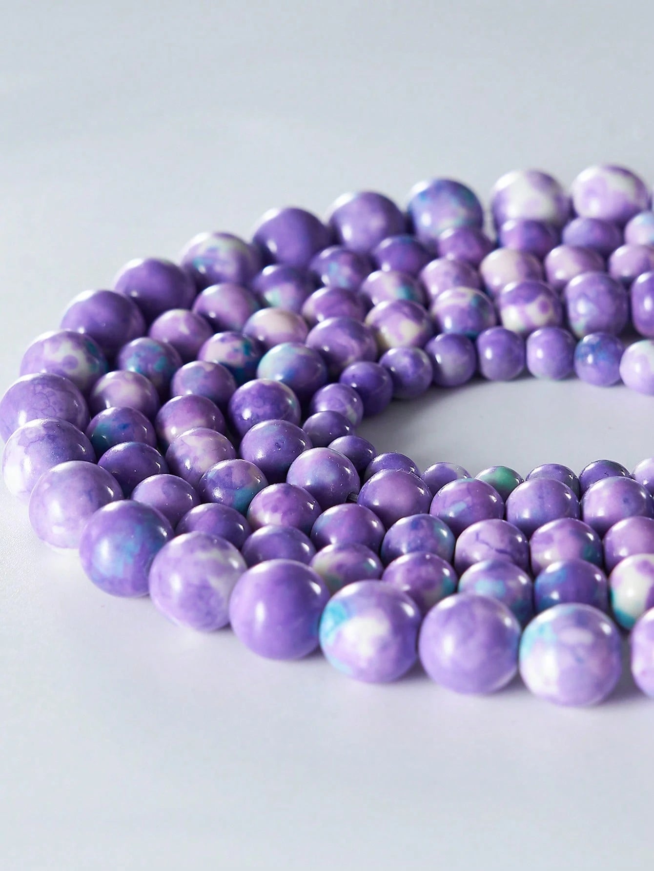 1 Strand Purple Agate Gemstone, Purple Rainbow Stones Round Beads Healing Smooth Loose DIY Charm Beads For Jewelry Making Accessories 4mm 6mm 8mm 10mm