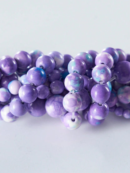 1 Strand Purple Agate Gemstone, Purple Rainbow Stones Round Beads Healing Smooth Loose DIY Charm Beads For Jewelry Making Accessories 4mm 6mm 8mm 10mm