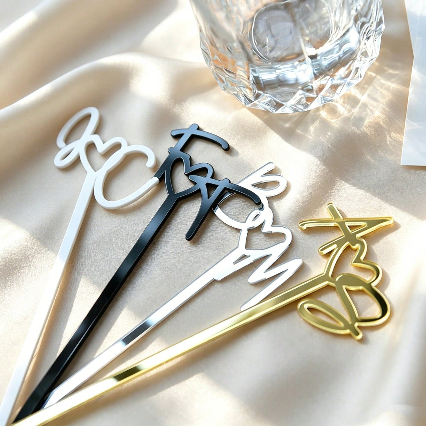 10/30/50/100pcs Customized Name Stir Sticks Wedding Supplies| Personalized Acrylic Stir Sticks| Single Letter Stir Sticks Wedding Party