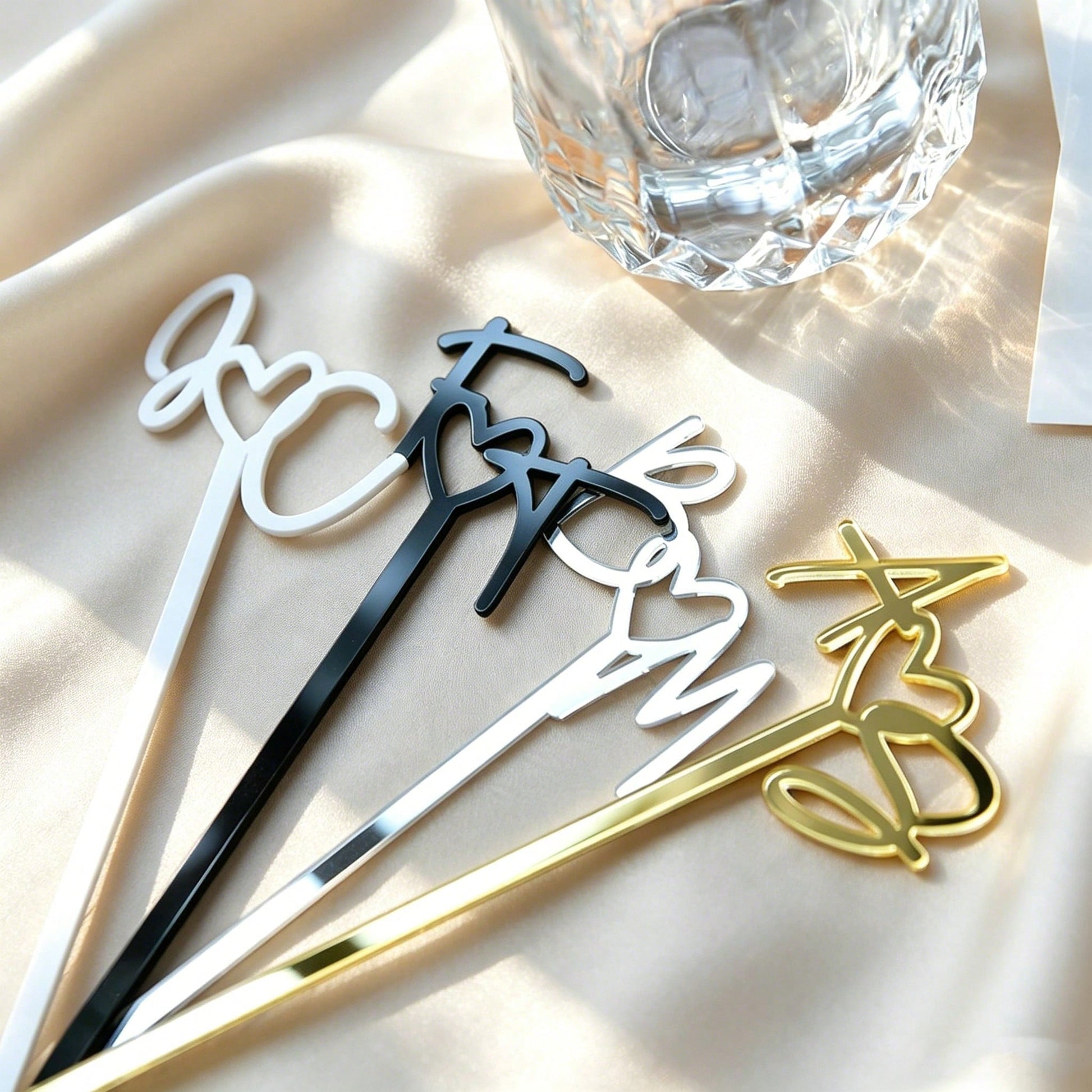 10/30/50/100pcs Customized Name Stir Sticks Wedding Supplies| Personalized Acrylic Stir Sticks| Single Letter Stir Sticks Wedding Party