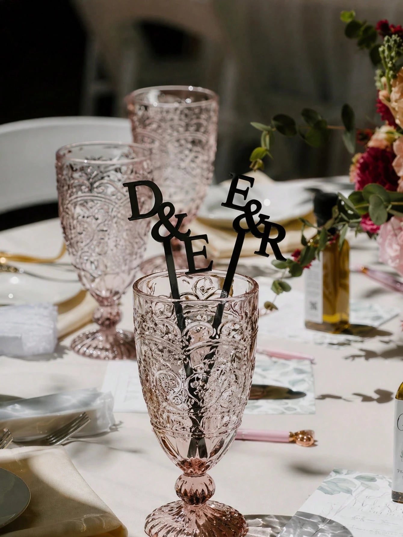 10/30/50pcs Customized Name, Personalized Acrylic Drink Stirrers, Single Letter Cocktail Stirrers For Wedding & Party,Forever Love, Mother's Day Gift, Anniversary Gift