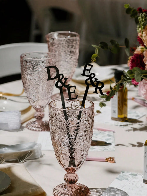 10/30/50pcs Customized Name, Personalized Acrylic Drink Stirrers, Single Letter Cocktail Stirrers For Wedding & Party,Forever Love, Mother's Day Gift, Anniversary Gift