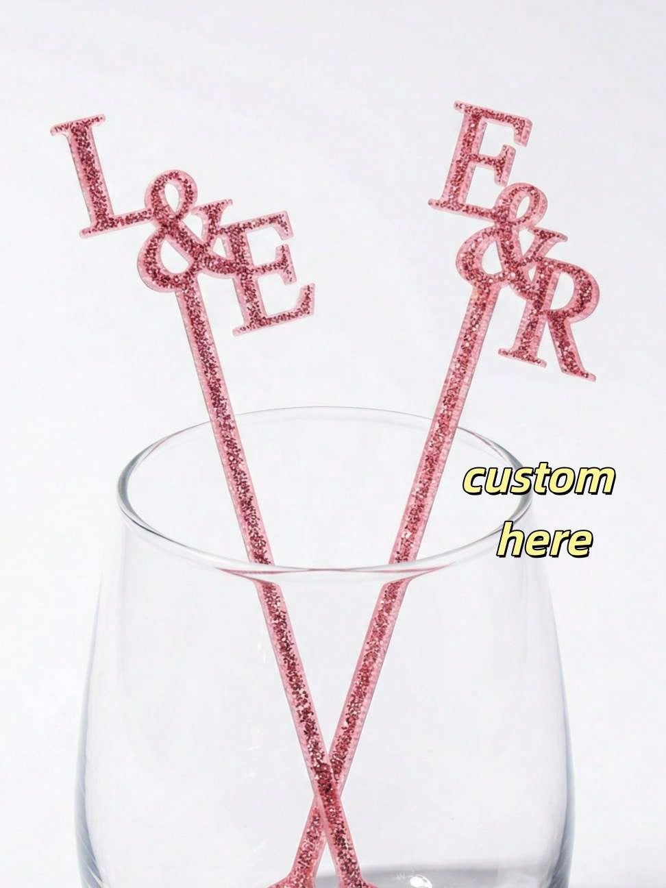 10/30/50pcs Customized Name, Personalized Acrylic Drink Stirrers, Single Letter Cocktail Stirrers For Wedding & Party,Forever Love, Mother's Day Gift, Anniversary Gift