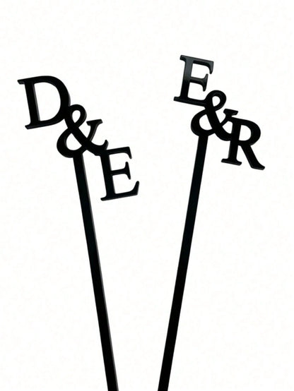 10/30/50pcs Customized Name, Personalized Acrylic Drink Stirrers, Single Letter Cocktail Stirrers For Wedding & Party,Forever Love, Mother's Day Gift, Anniversary Gift