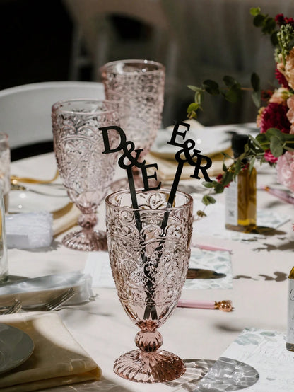 10/30/50pcs Customized Name, Personalized Acrylic Drink Stirrers, Single Letter Cocktail Stirrers For Wedding & Party,Forever Love, Mother's Day Gift, Anniversary Gift