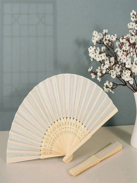 10/5/2pcs Set & 1pc Foldable Paper Hand Fan, Multipurpose Solid Color Folding Fan, Modern Collapsible Fan For Home, Performance Props, Summer