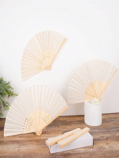 10/5/2pcs Set & 1pc Foldable Paper Hand Fan, Multipurpose Solid Color Folding Fan, Modern Collapsible Fan For Home, Performance Props, Summer
