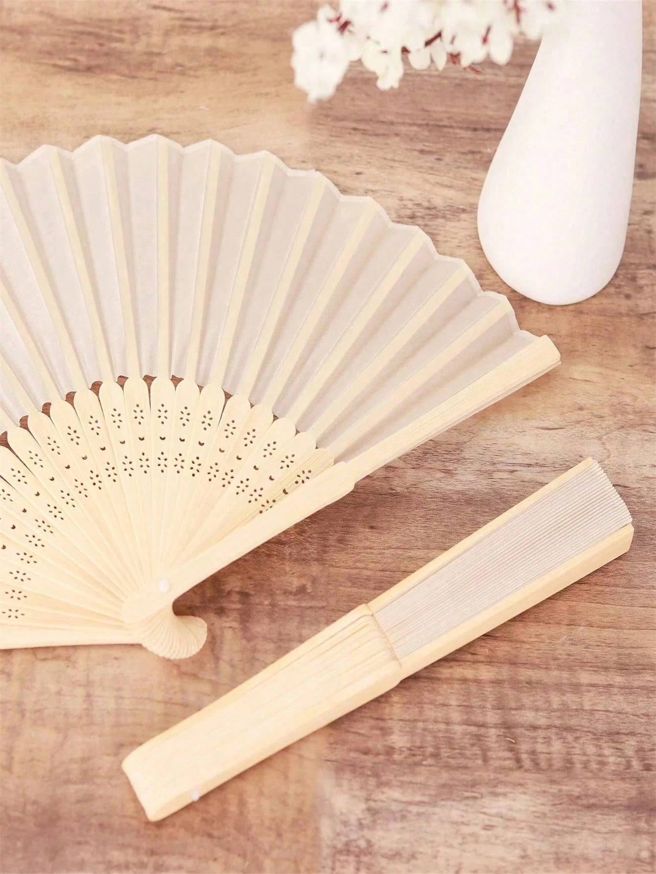 10/5/2pcs Set & 1pc Foldable Paper Hand Fan, Multipurpose Solid Color Folding Fan, Modern Collapsible Fan For Home, Performance Props, Summer