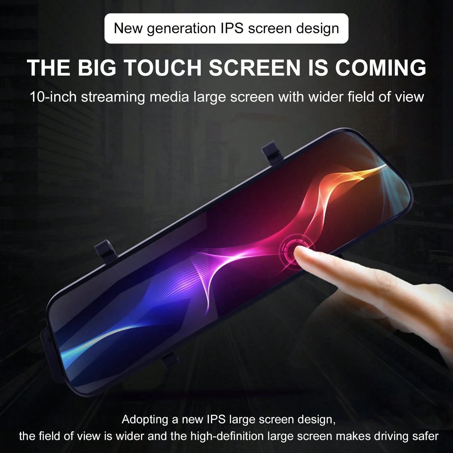 10 Inch IPS Touch Mirror Dash Cam Dual 1080P Front Rear 140° Wide Angle Waterproof Backup Cam G-Sensor Loop Recording Parking Assist With 32GB TF Card For All Vehicles Viral Car Driving Recorder Gift