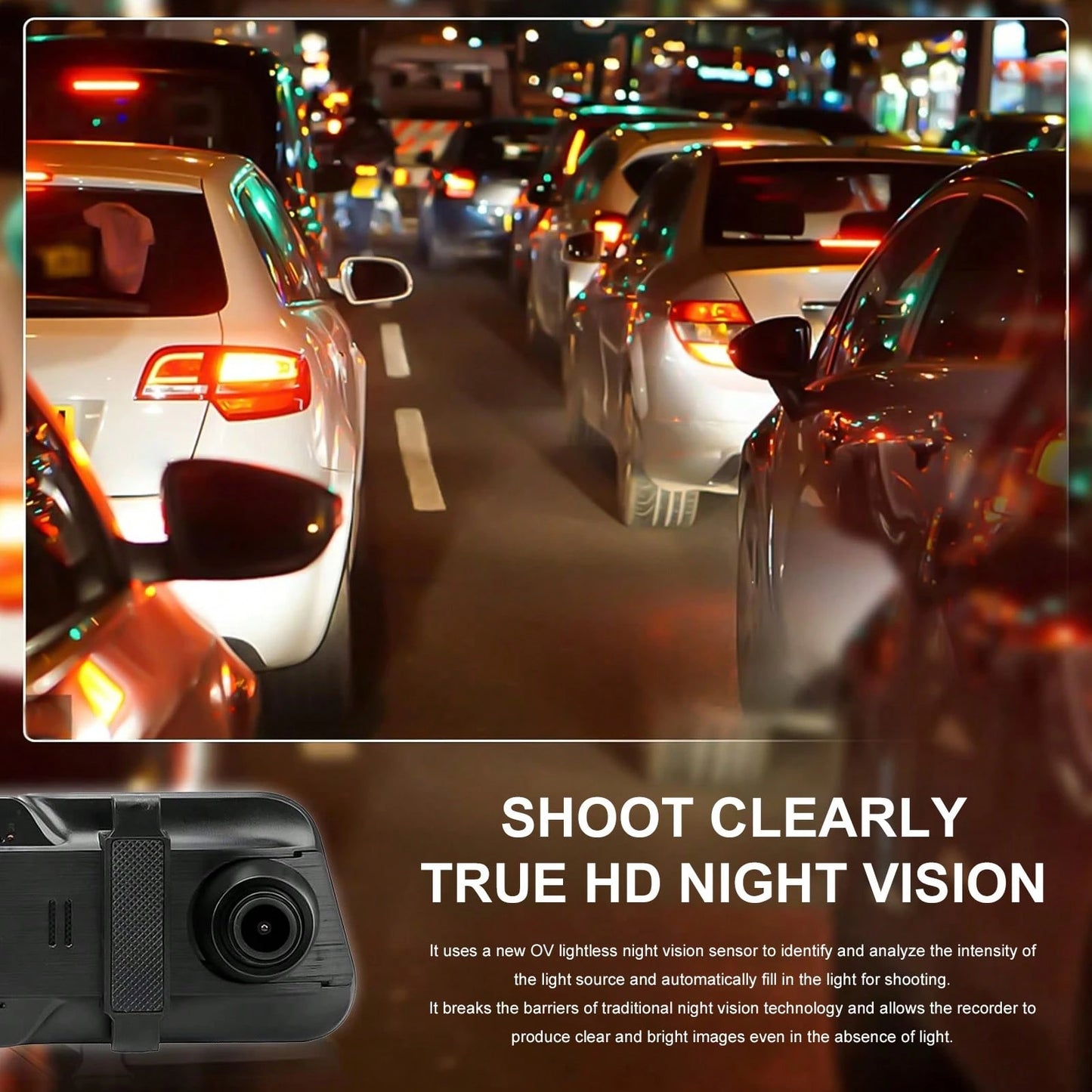 10 Inch IPS Touch Mirror Dash Cam Dual 1080P Front Rear 140° Wide Angle Waterproof Backup Cam G-Sensor Loop Recording Parking Assist With 32GB TF Card For All Vehicles Viral Car Driving Recorder Gift