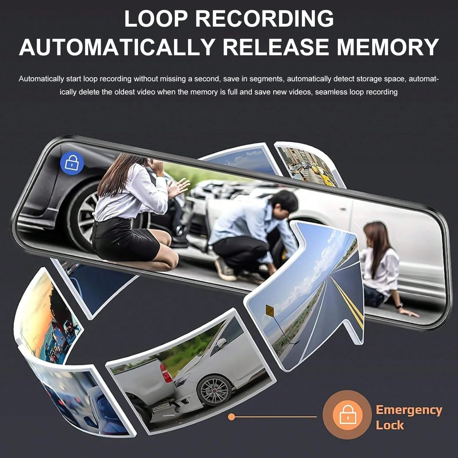 10 Inch IPS Touch Mirror Dash Cam Dual 1080P Front Rear 140° Wide Angle Waterproof Backup Cam G-Sensor Loop Recording Parking Assist With 32GB TF Card For All Vehicles Viral Car Driving Recorder Gift