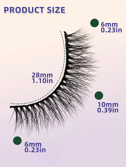 10 Pairs 3D Curly Artificial Short Eyelashes, Soft Natural Layered Lash Strips, Comfortable To Wear, Suitable For Girls' Daily Life, Dates, Work