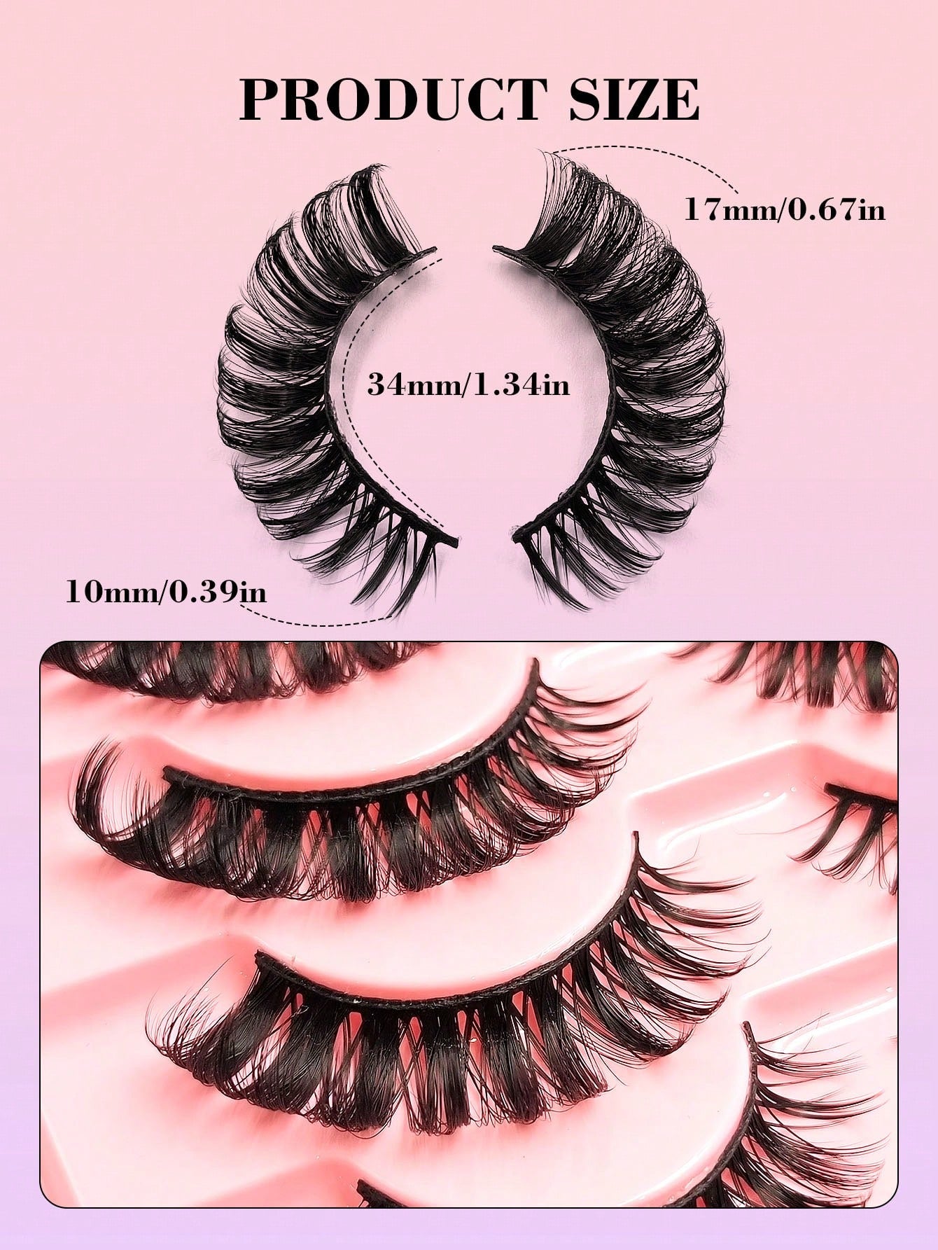 10 Pairs D Curl Russian Style False Eyelashes, Cat Eye Shape, Natural Fluffy Faux Mink Lashes, Thick And Long, Create Fox Eye Lifting Effect