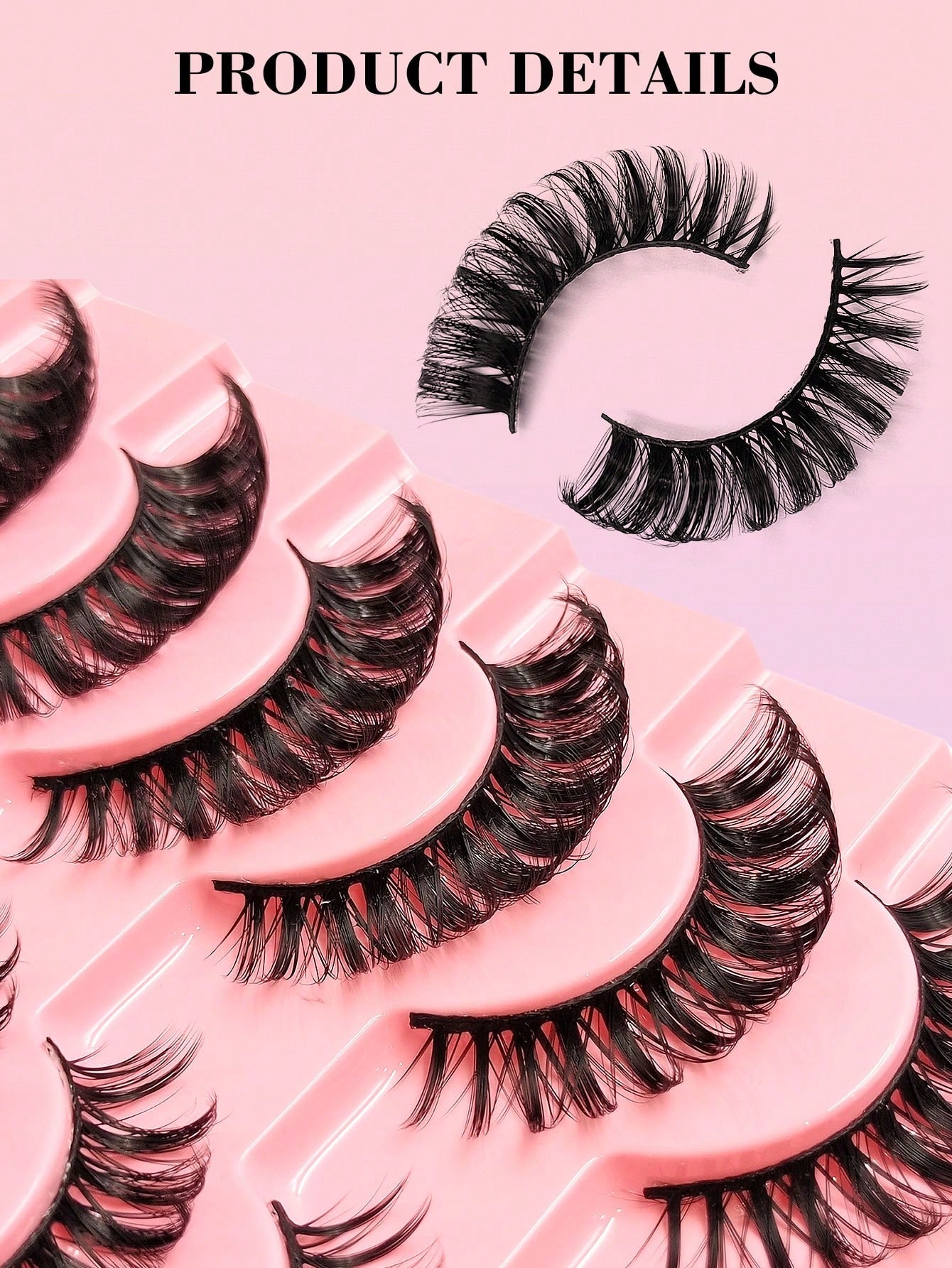 10 Pairs D Curl Russian Style False Eyelashes, Cat Eye Shape, Natural Fluffy Faux Mink Lashes, Thick And Long, Create Fox Eye Lifting Effect