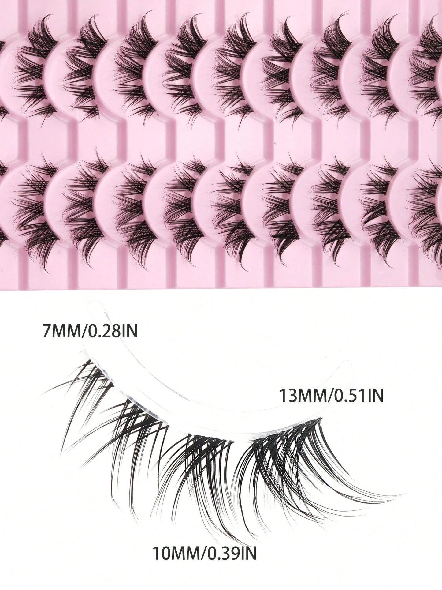 10 Pairs Of D-Curled Fluffy Clustered False Eyelashes, Fox Hair False Eyelashes, D-Curled Fluffy Mink-Like False Eyelashes, Natural And Soft, Long Eyelash Set, Mixed Set, Creating A Natural Makeup Loo