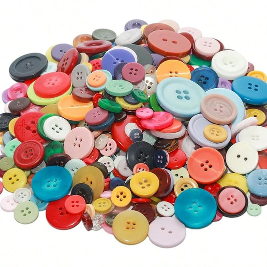 100/200/660pcs Resin Buttons For Sewing DIY Crafts Multi-Size Paintable Buttons Handmade Art Supplies For Clothing Scrapbooking Home Decor