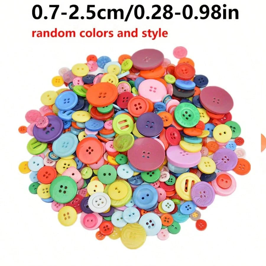100/200/660pcs Resin Buttons For Sewing DIY Crafts Multi-Size Paintable Buttons Handmade Art Supplies For Clothing Scrapbooking Home Decor
