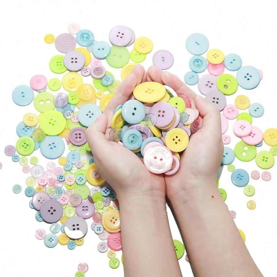 100/200/660pcs Resin Buttons For Sewing DIY Crafts Multi-Size Paintable Buttons Handmade Art Supplies For Clothing Scrapbooking Home Decor