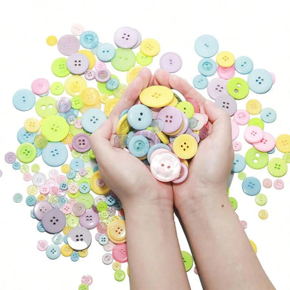 100/200/660pcs Resin Buttons For Sewing DIY Crafts Multi-Size Paintable Buttons Handmade Art Supplies For Clothing Scrapbooking Home Decor