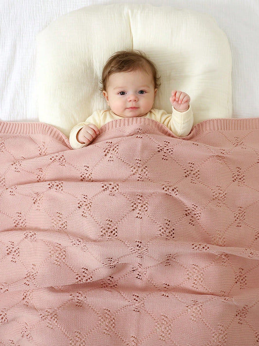 100% Cotton Baby Blanket, All-Season Diamond Hollow Out Baby Swaddle, Newborn Stroller Blanket, Children's Air Conditioning Quilt, Newborn Essentials
