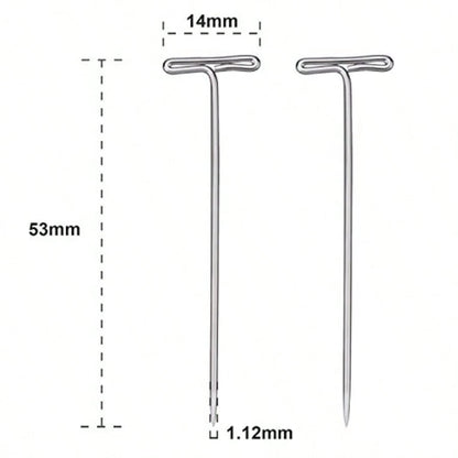 100 Pack Wig T-Pins 2 Inch With Plastic Box Silver For Secure Hair Styling And Maintenance In Salon And Home Use Durable Metal Construction With Easy-To-Use Plastic Storage Container Ideal For Quick H