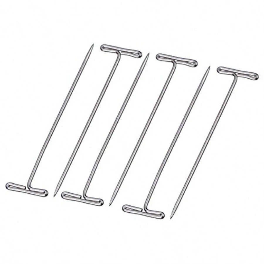 100 Pack Wig T-Pins 2 Inch With Plastic Box Silver For Secure Hair Styling And Maintenance In Salon And Home Use Durable Metal Construction With Easy-To-Use Plastic Storage Container Ideal For Quick H