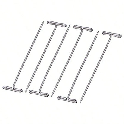 100 Pack Wig T-Pins 2 Inch With Plastic Box Silver For Secure Hair Styling And Maintenance In Salon And Home Use Durable Metal Construction With Easy-To-Use Plastic Storage Container Ideal For Quick H